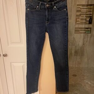Lucky Brand Dark Blue Denim Jeans with Brown Leather Patch